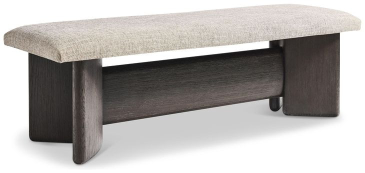 Geneve Beige Performance Fabric Upholstered Accent Bench