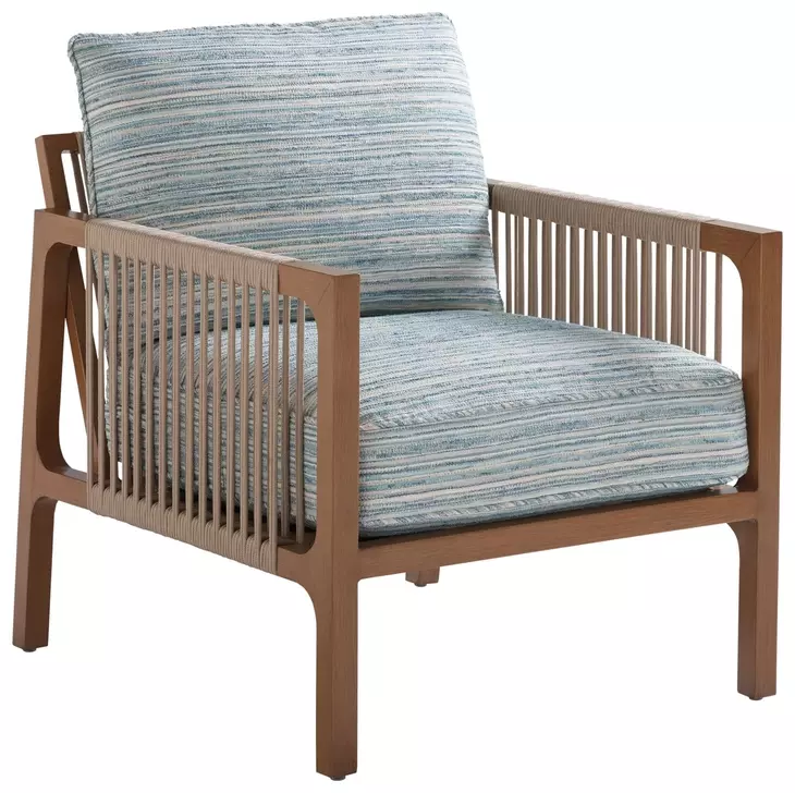 St Tropez Blue Upholstered Outdoor Lounge Chair
