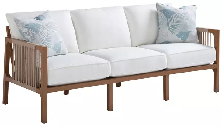 St Tropez White Outdoor 77" Sofa with Pillows