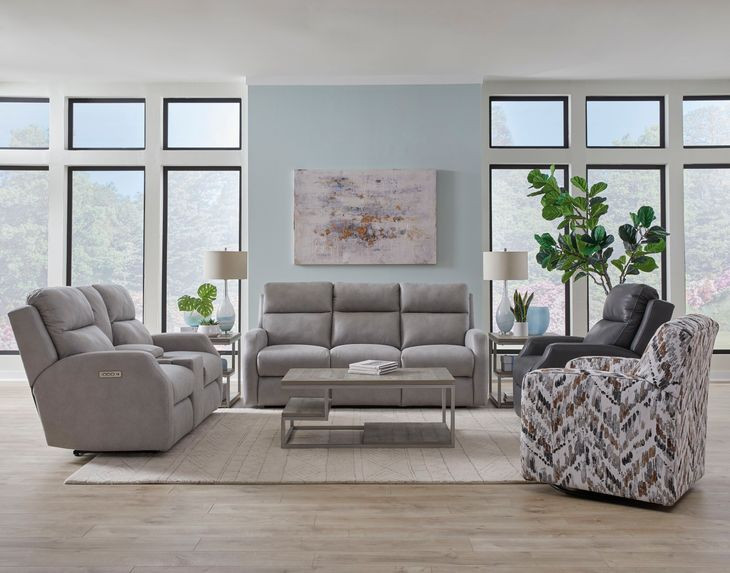 Kendall Telluride Stone 85" Triple Power Reclining Sofa with USB Charging