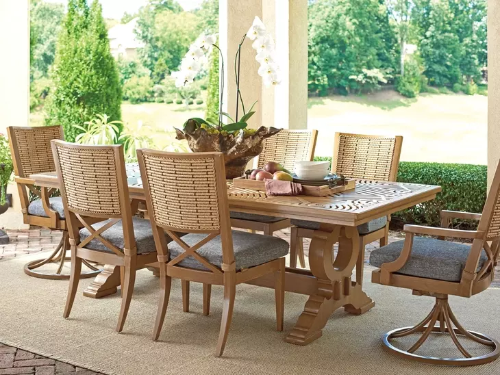 Los Altos Valley View Gray Upholstered Outdoor Arm Chair