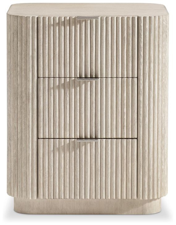 Lucerne Alba and Graphite 3 Drawer Small Nightstand with USB Charging