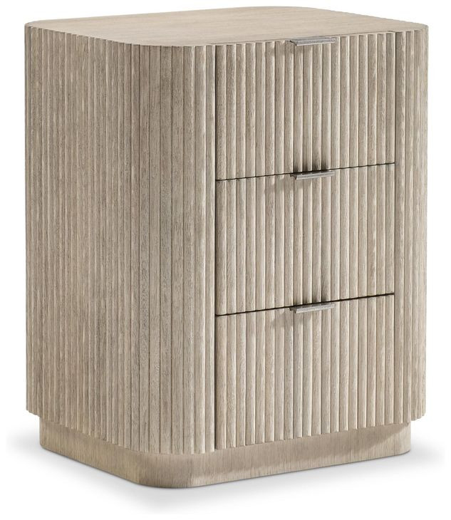 Lucerne Alba and Graphite 3 Drawer Small Nightstand with USB Charging