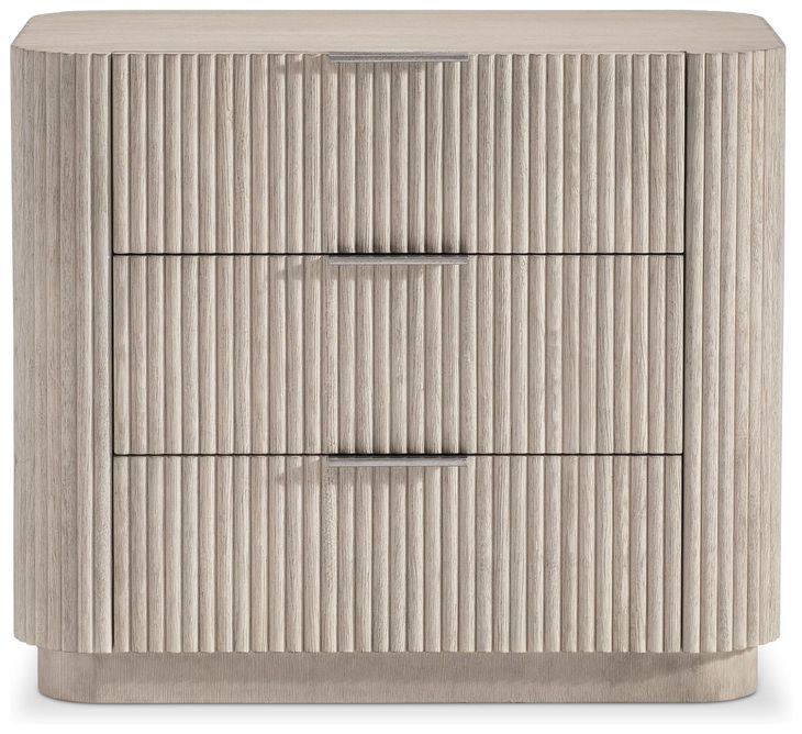 Lucerne Alba and Graphite 3 Drawer Large Nightstand with USB Charging