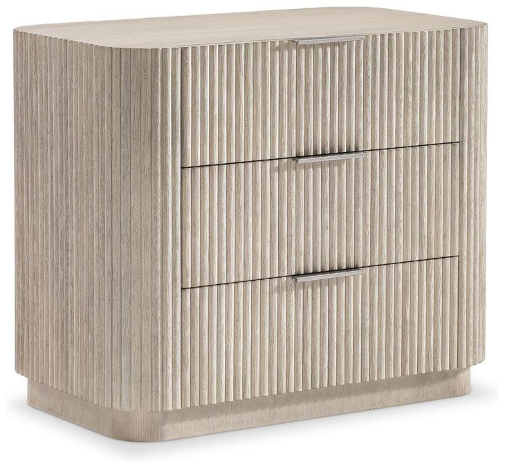 Lucerne Alba and Graphite 3 Drawer Large Nightstand with USB Charging