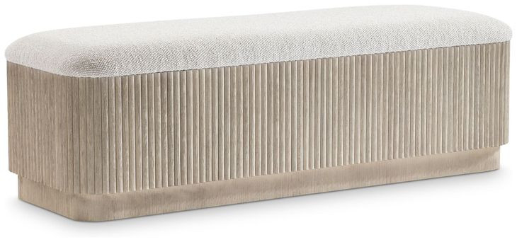 Lucerne Beige Performance Fabric Upholstered Accent Bench