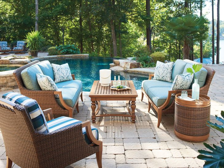 Harbor Isle Blue Outdoor Loveseat - Thumbnail 3