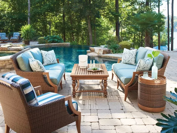 Harbor Isle Blue Outdoor 63" Loveseat