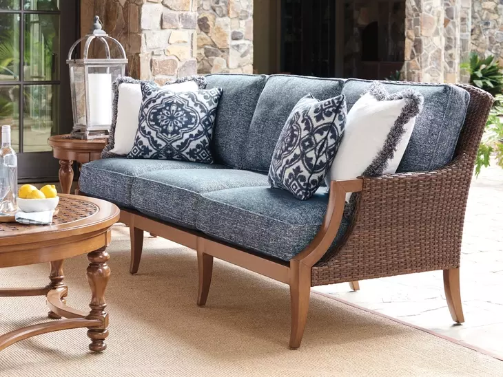 Harbor Isle Blue Outdoor 92" Sofa