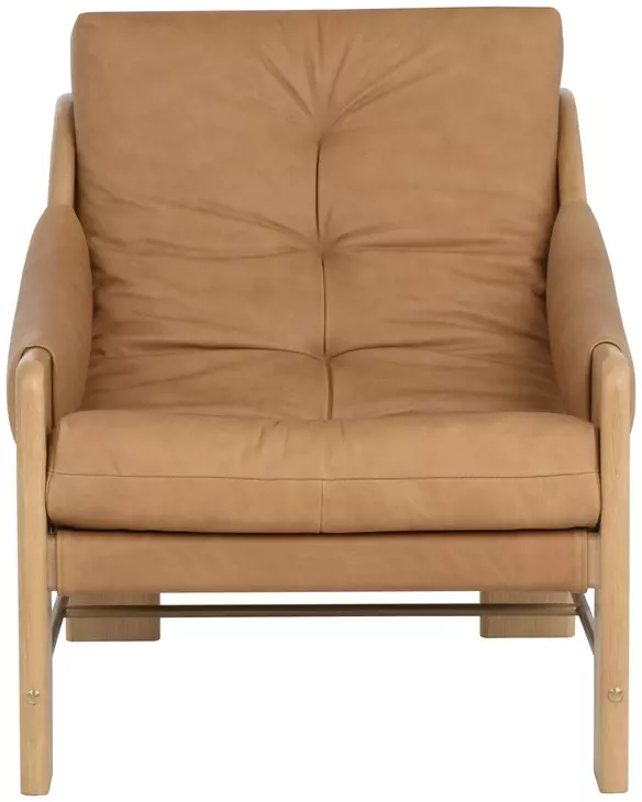 Fitzgerald Ludlow Sesame Leather Upholstered Lounge Chair