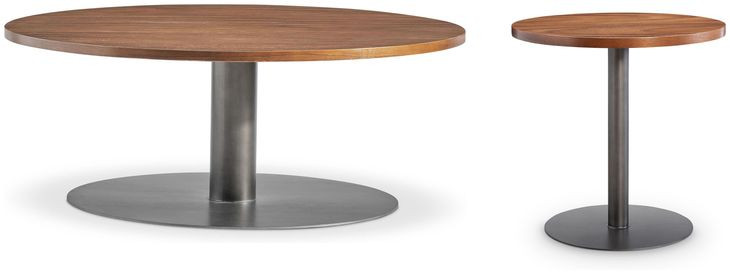 Brasea Lume and Tungsten Round Occassional Table Set