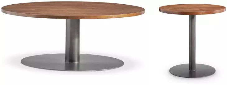 Brasea Lume and Tungsten Round Occassional Table Set