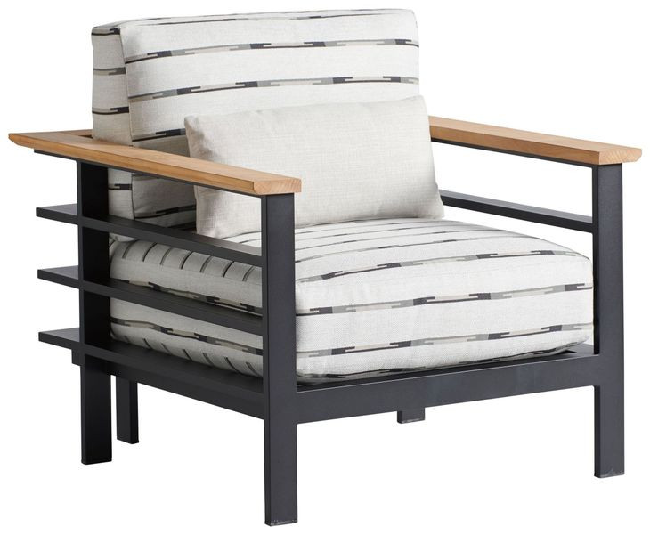 South Beach Upholstered Outdoor Lounge Chair with Pillow - Thumbnail 3