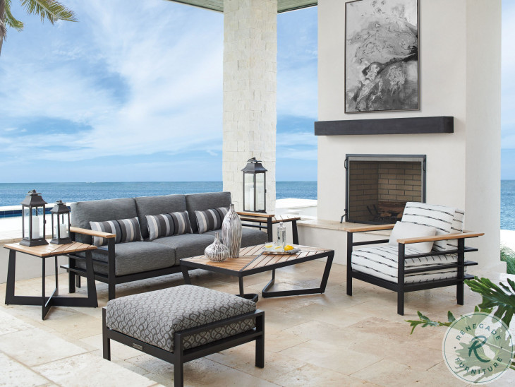 South Beach Dark Graphite Outdoor Rectangular Cocktail Table from Tommy ...