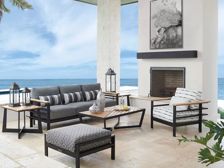 South Beach Gray Outdoor Conversation Set