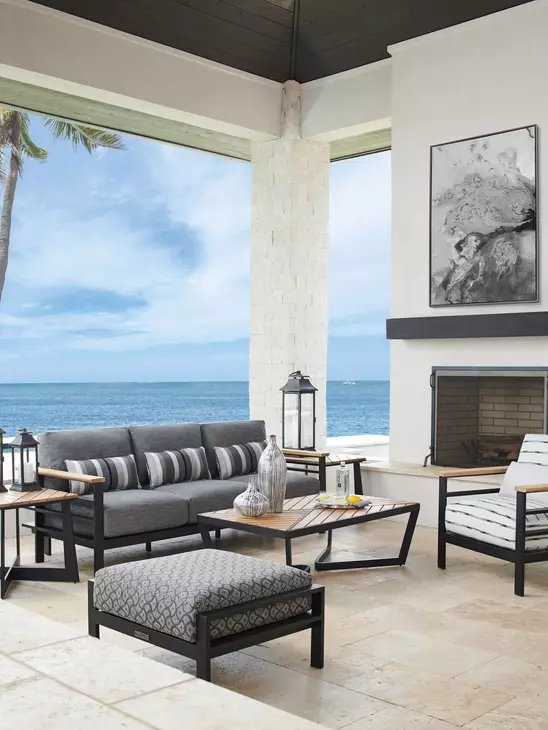 South Beach Gray Outdoor Conversation Set