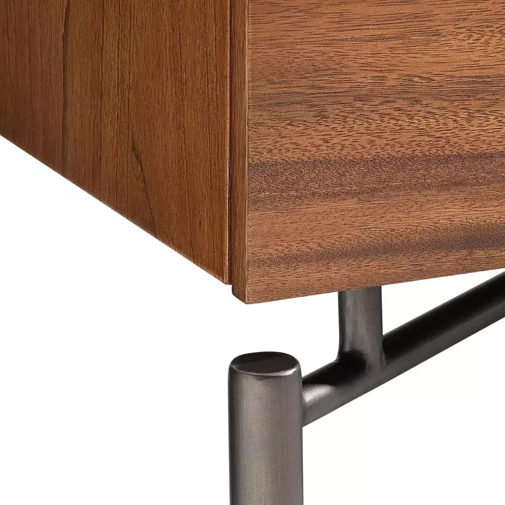 Brasea Lume and Tungsten 2 Drawer Large Nightstand with USB Charging