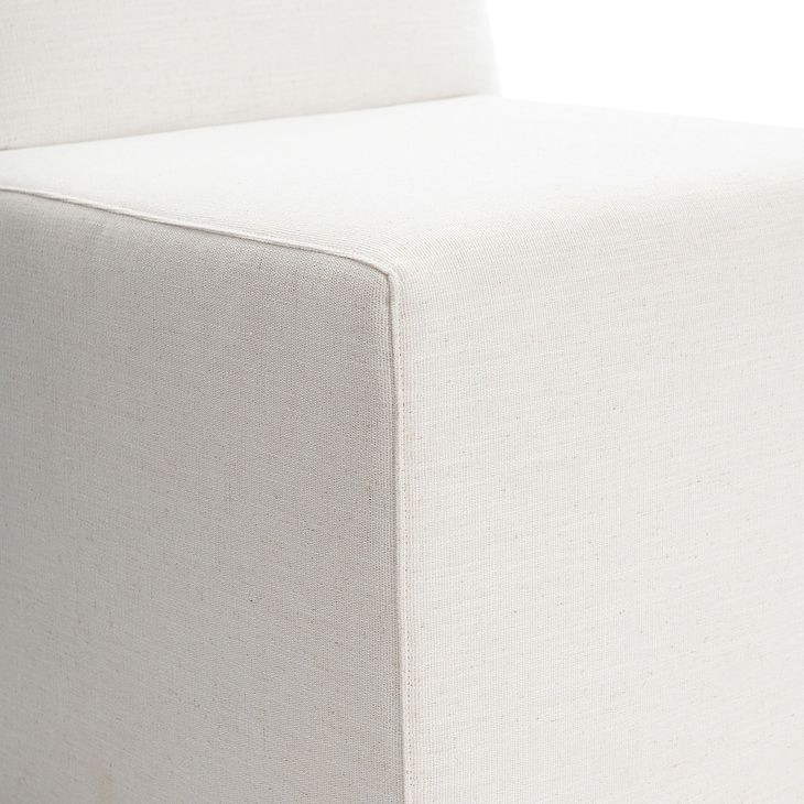Brasea Beige Performance Fabric Upholstered Side Chair with Caster