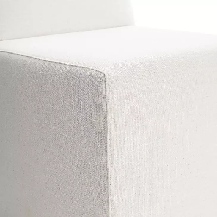 Brasea Beige Performance Fabric Upholstered Side Chair with Caster