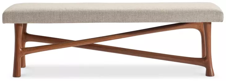 Brasea Beige Performance Fabric Upholstered Accent Bench