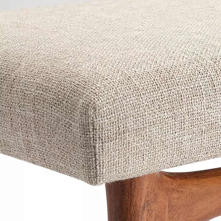 Brasea Beige Performance Fabric Upholstered Accent Bench