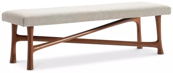 Brasea Beige Performance Fabric Upholstered Accent Bench