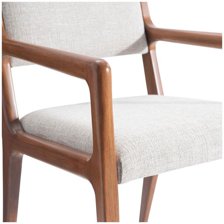 Brasea Beige Performance Fabric Upholstered Arm Chair