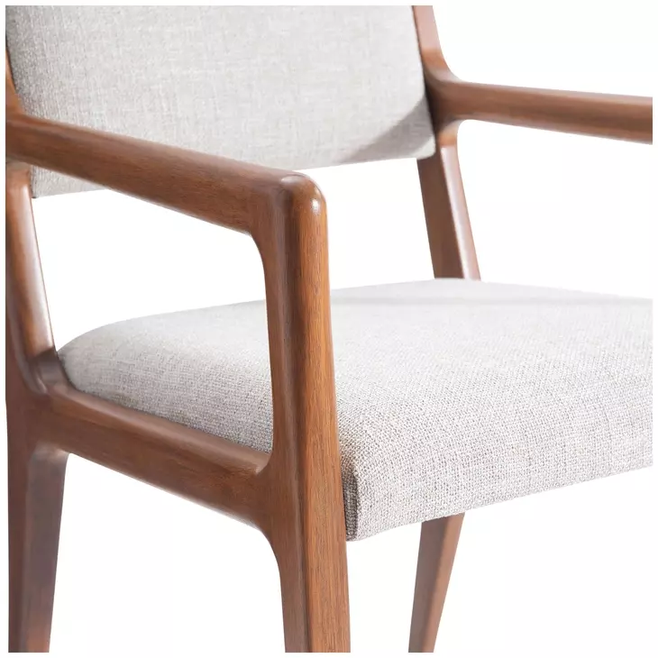 Brasea Beige Performance Fabric Upholstered Arm Chair