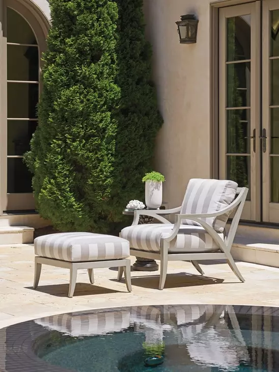 Silver Sands Gray Upholstered Outdoor Lounge Chair