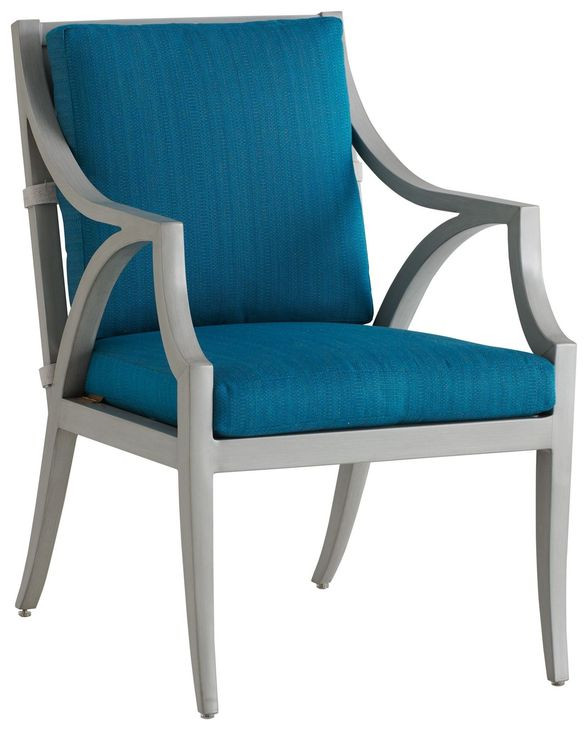 Silver Sands Blue Upholstered Outdoor Arm Chair - Thumbnail 3
