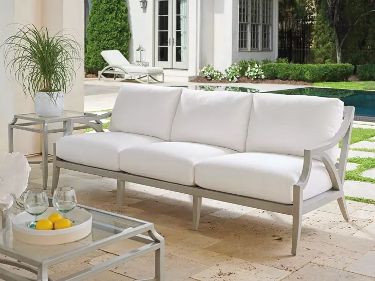 Silver Sands Beige Outdoor 88" Sofa