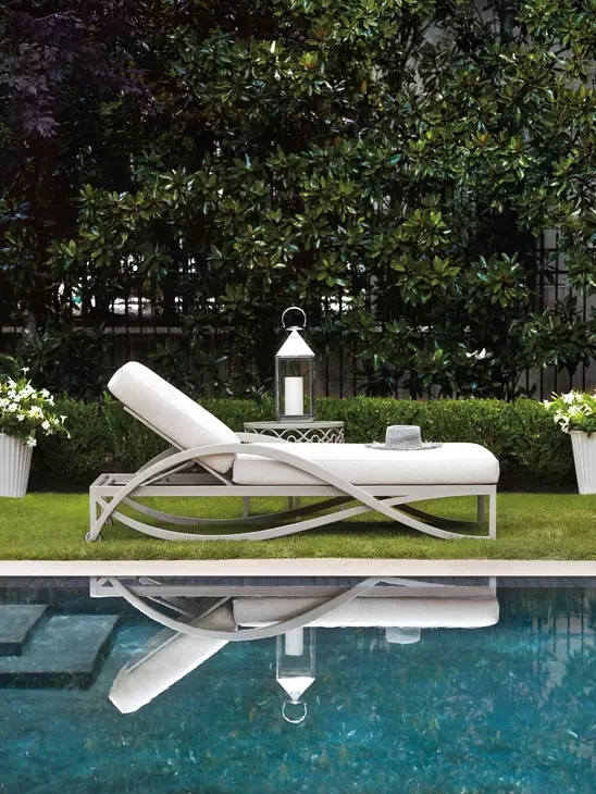 Silver Sands Beige Outdoor 82" Chaise Lounge