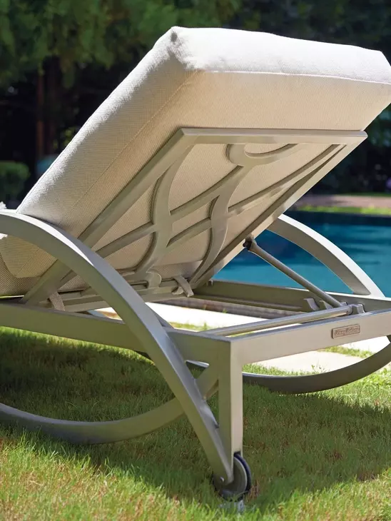 Silver Sands Beige Outdoor 82" Chaise Lounge