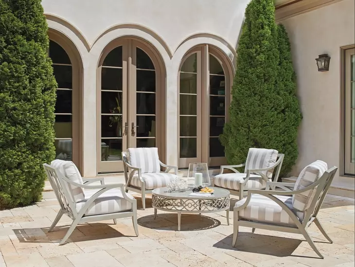 Silver Sands Gray Upholstered Outdoor Lounge Chair