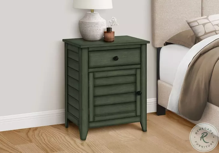3948 Antique Green Finis Nightstand