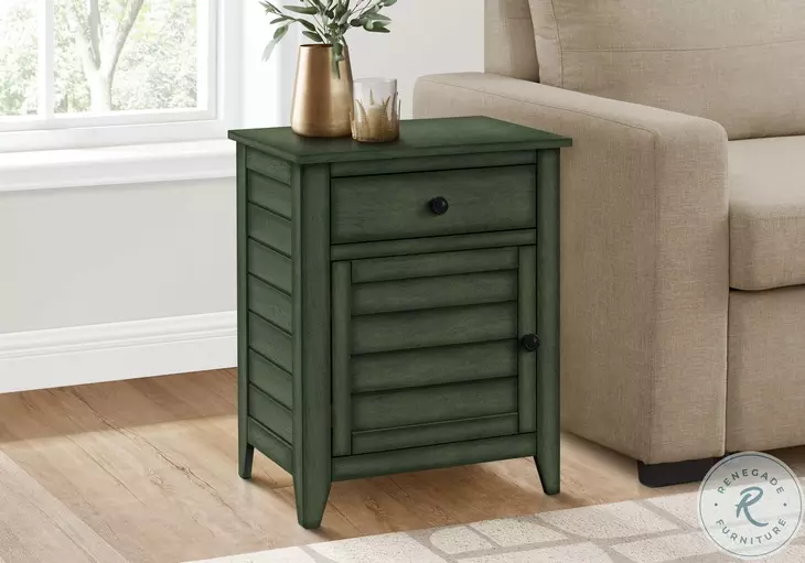 3948 Antique Green Finis Nightstand