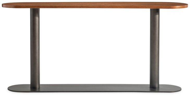 Brasea Lume and Tungsten Oval Console Table