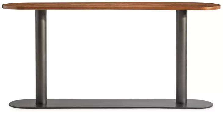 Brasea Lume and Tungsten Oval Console Table
