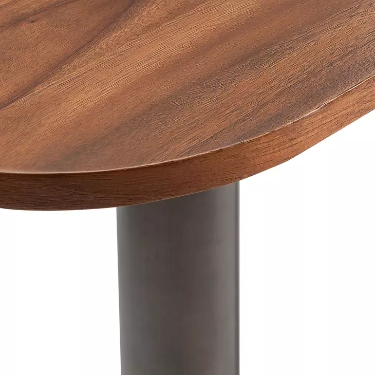 Brasea Lume and Tungsten Oval Console Table