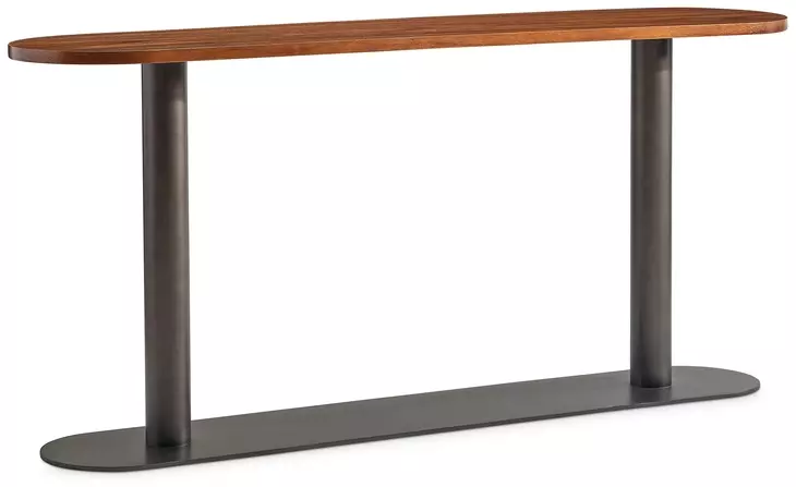 Brasea Lume and Tungsten Oval Console Table