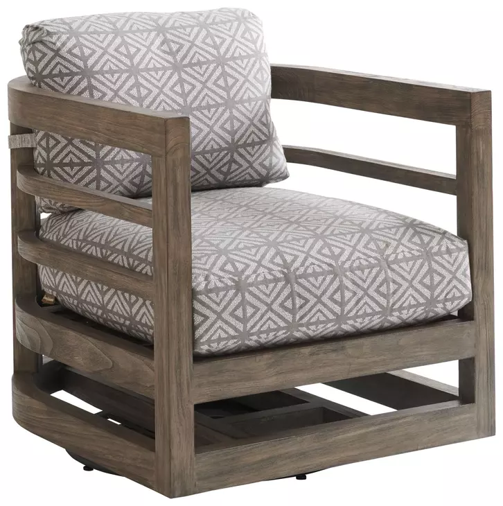 La Jolla Gray Performance Fabric Outdoor Occasional Swivel Chair