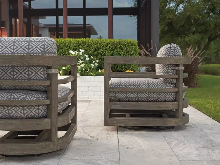 La Jolla Gray Performance Fabric Outdoor Occasional Swivel Chair