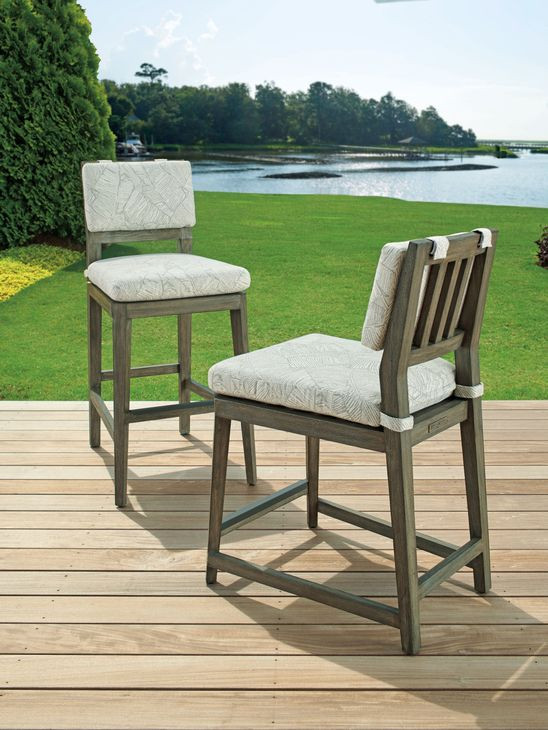 La Jolla Beige Performance Fabric Outdoor Counter Height Stool