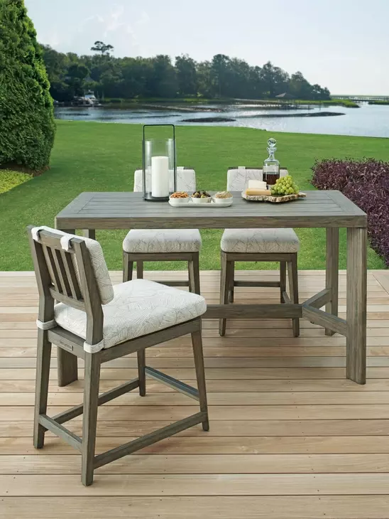 La Jolla Beige Performance Fabric Outdoor Counter Height Stool