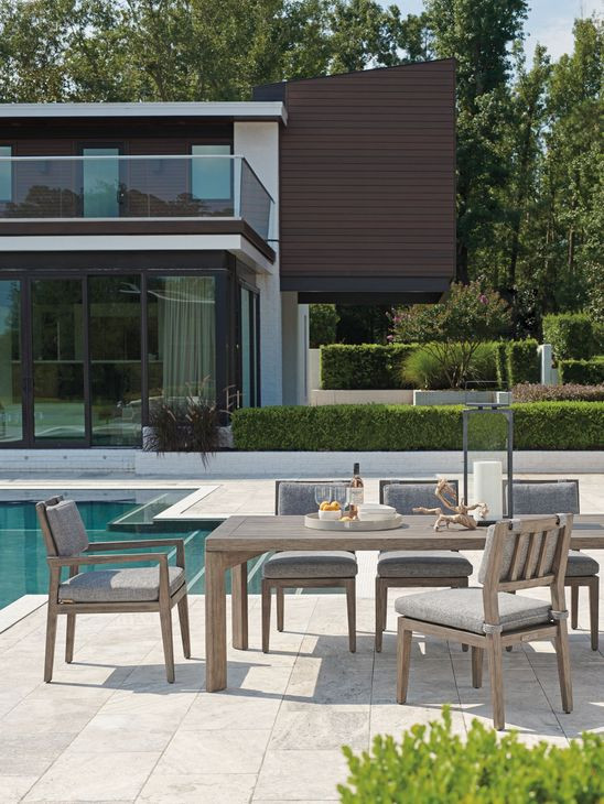 La Jolla Gray Performance Fabric Outdoor Side Chair - Thumbnail 4