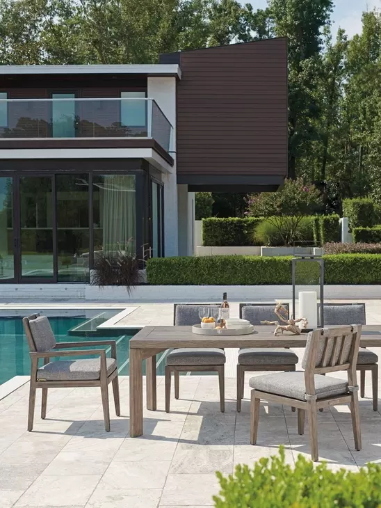 La Jolla Gray Performance Fabric Outdoor Arm Chair
