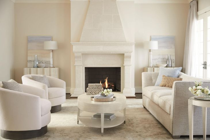 East Hampton Cerused Linen End Table