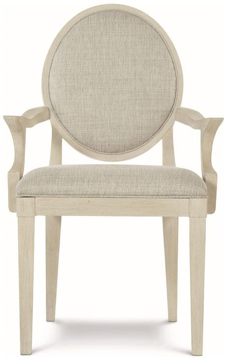 East Hampton Muted Gray Oval Back Arm Chair Set of 2