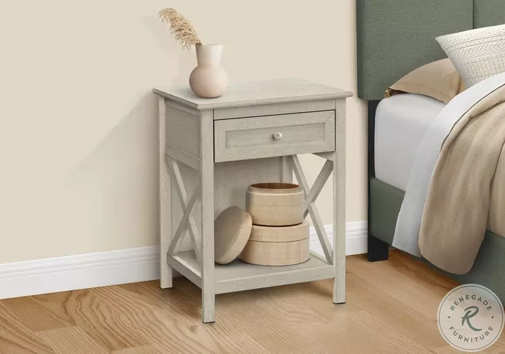 3984 Antique White 1 Drawer Accent Table