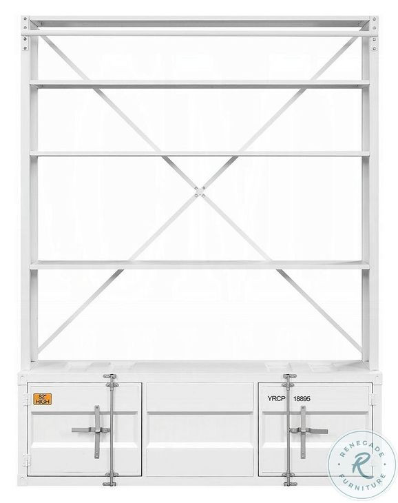 Cargo White 2 Door Bookcase with Ladder